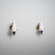 Pair of 1950s Italian Brass Sconces with Conical Opaline Glass Shades