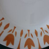 Set 5 flat plates Sarreguemines "Lys" white/ochre lot no.2