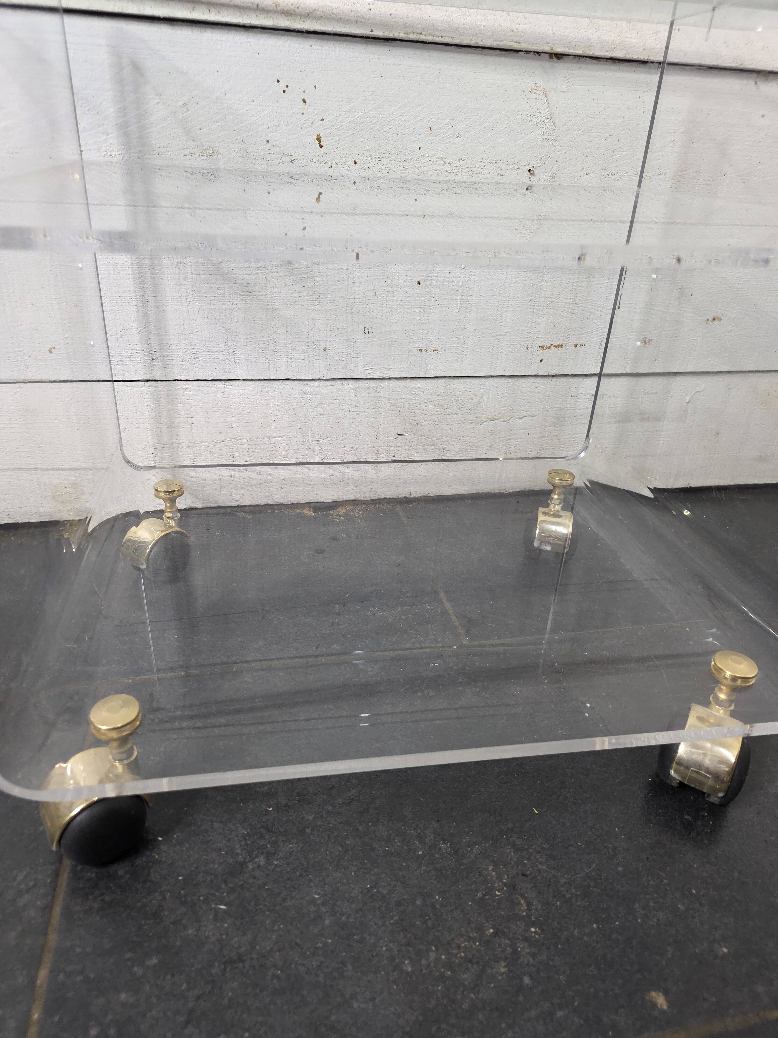 Vintage Plexiglas and Glass Coffee Table by David Lange 1970s