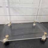 Vintage Plexiglas and Glass Coffee Table by David Lange 1970s