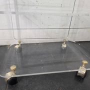 Vintage Plexiglas and Glass Coffee Table by David Lange 1970s