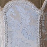 Victorian silk and alabaster table lamp