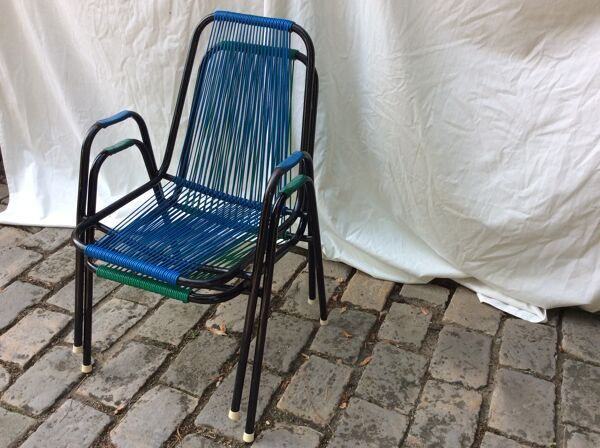Paire de fauteuils scoubidou