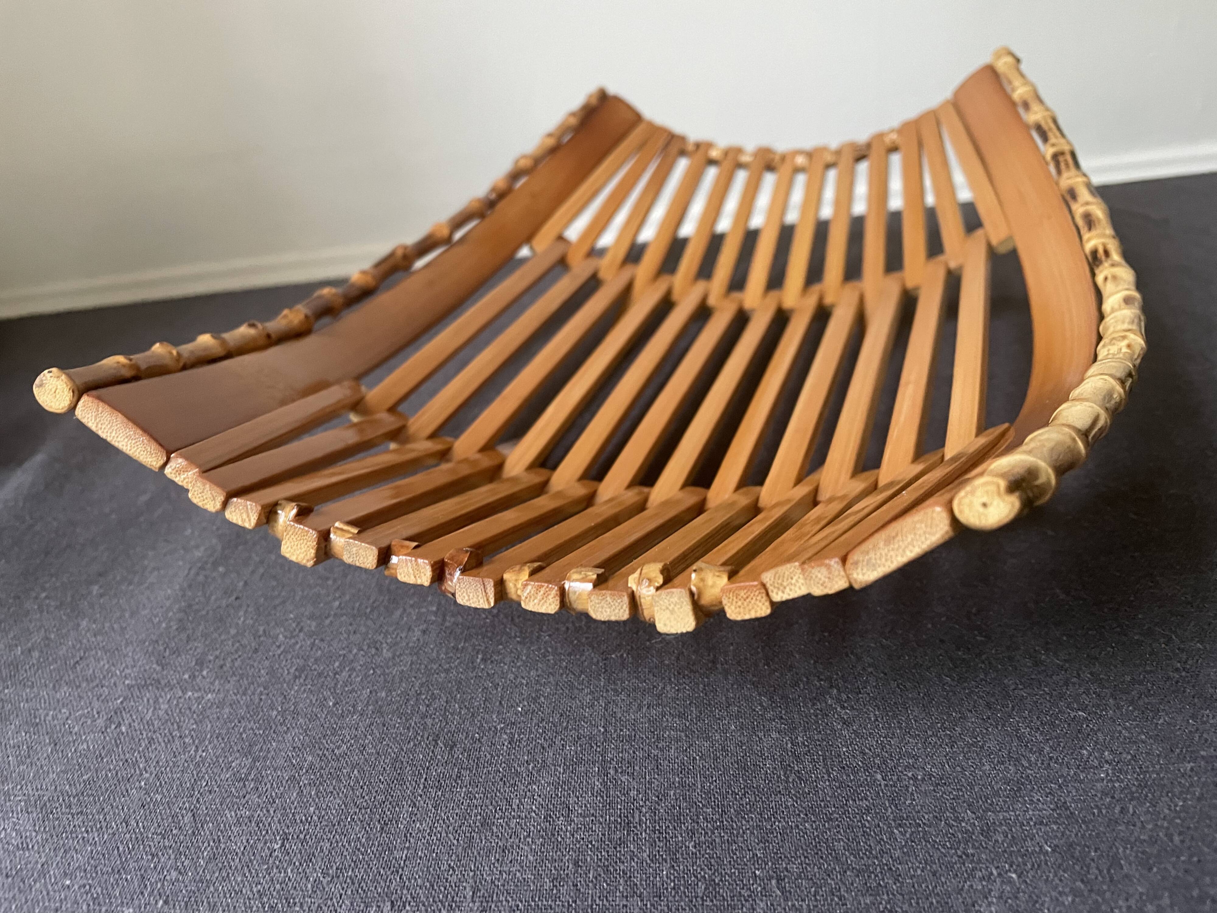 70s bamboo fruit basket
