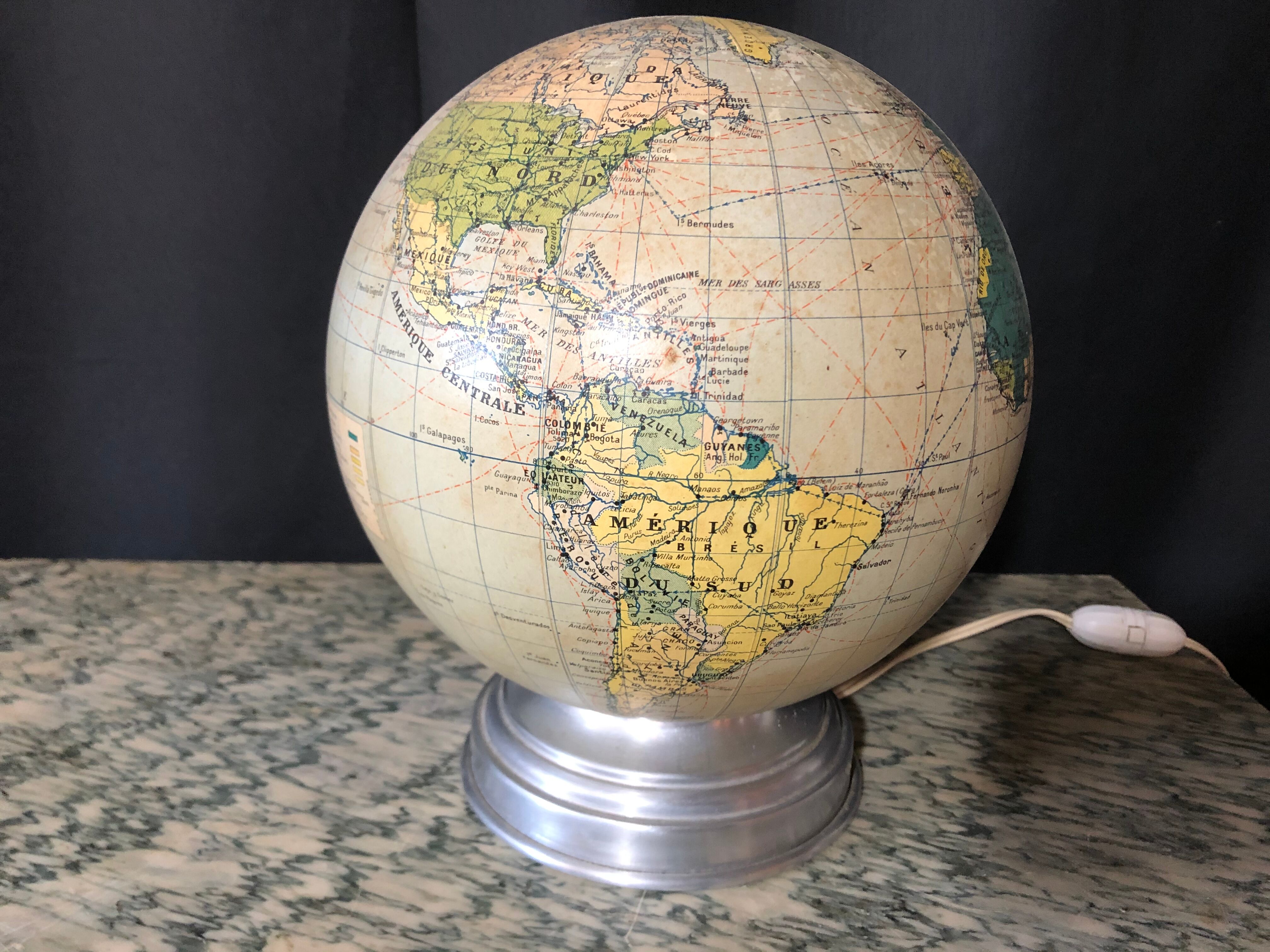 Light Earth globe Perrina glass