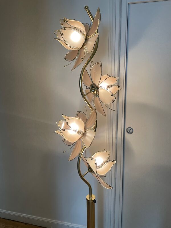 Lampadaire italien fleur de lotus