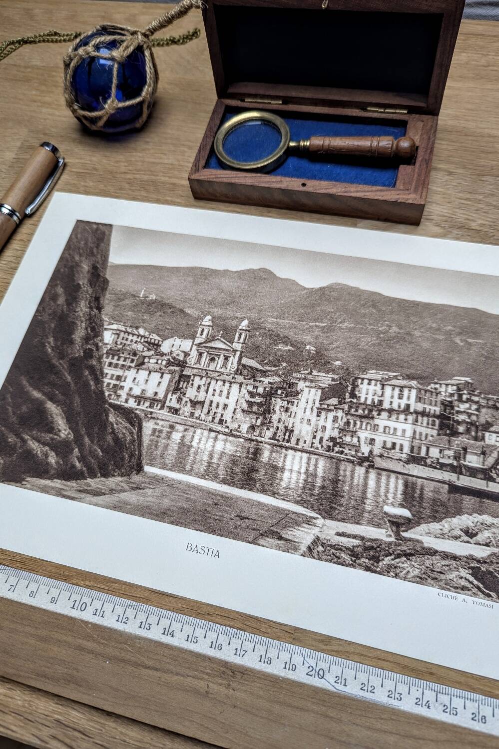 Bastia, vintage Corsica, photo plate printed in 1935.