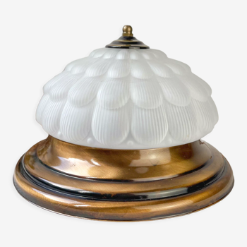 Lampe à poser vintage globe en verre ancien