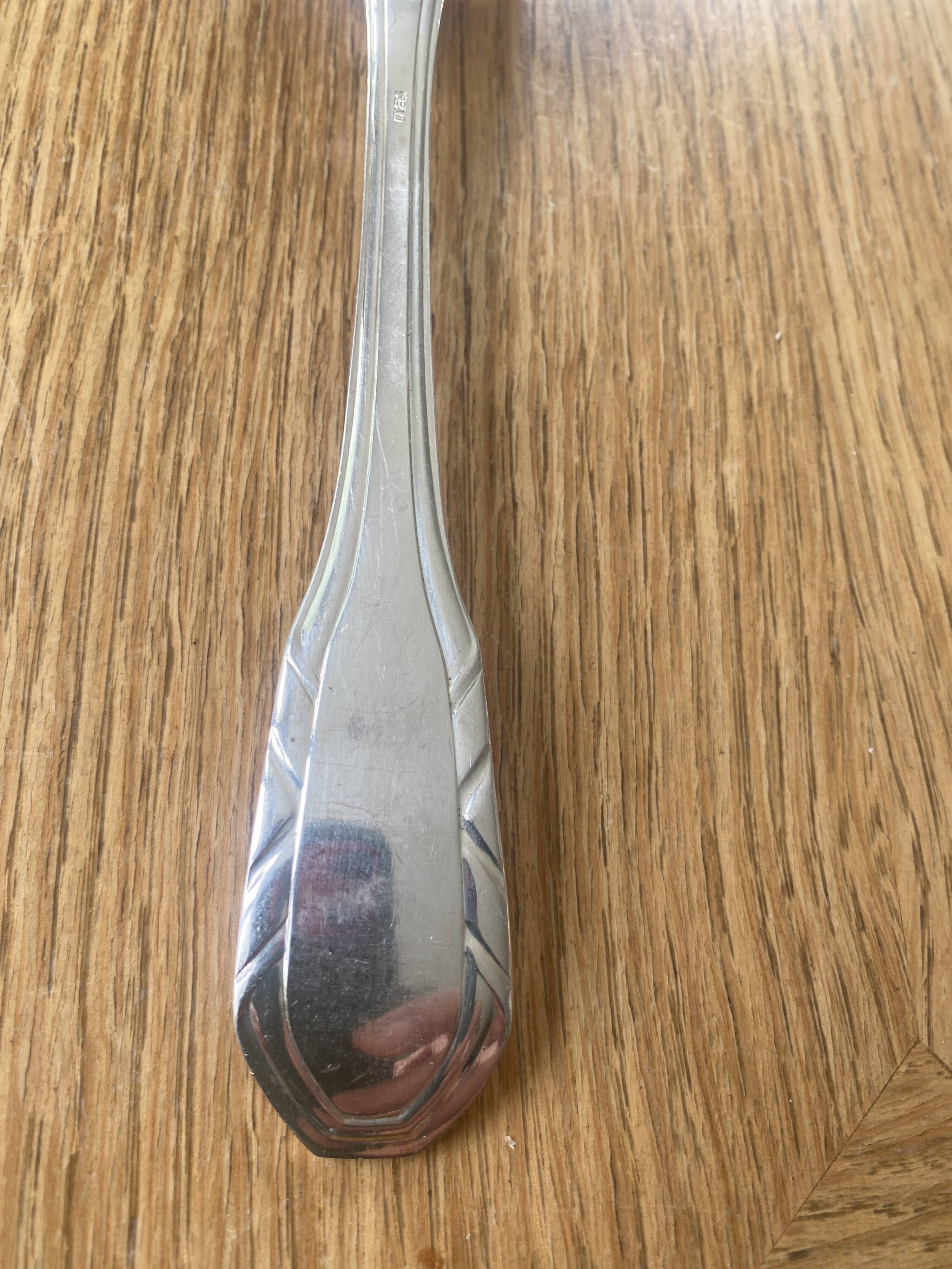 8 large silver-plated metal Art Deco spoons