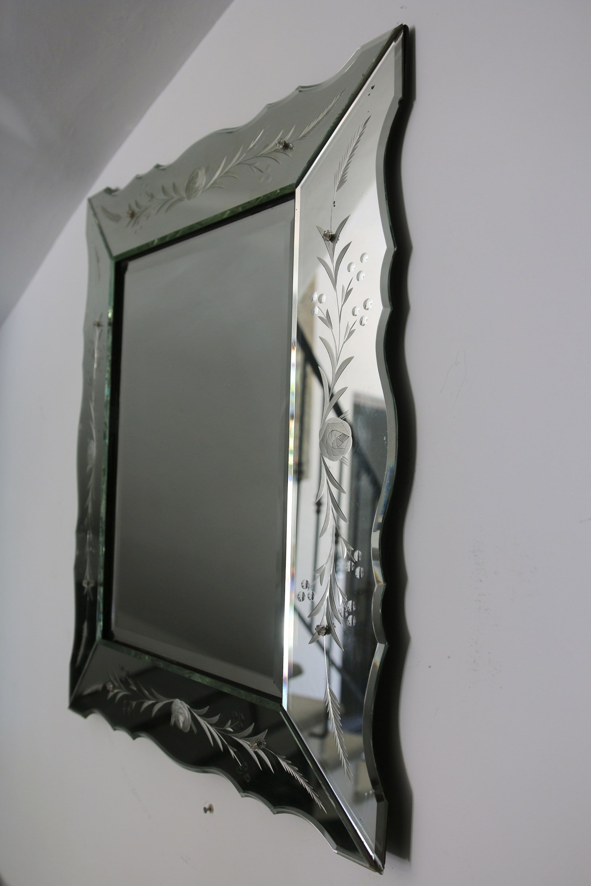 Bevelled Venetian mirror from the 1950s.