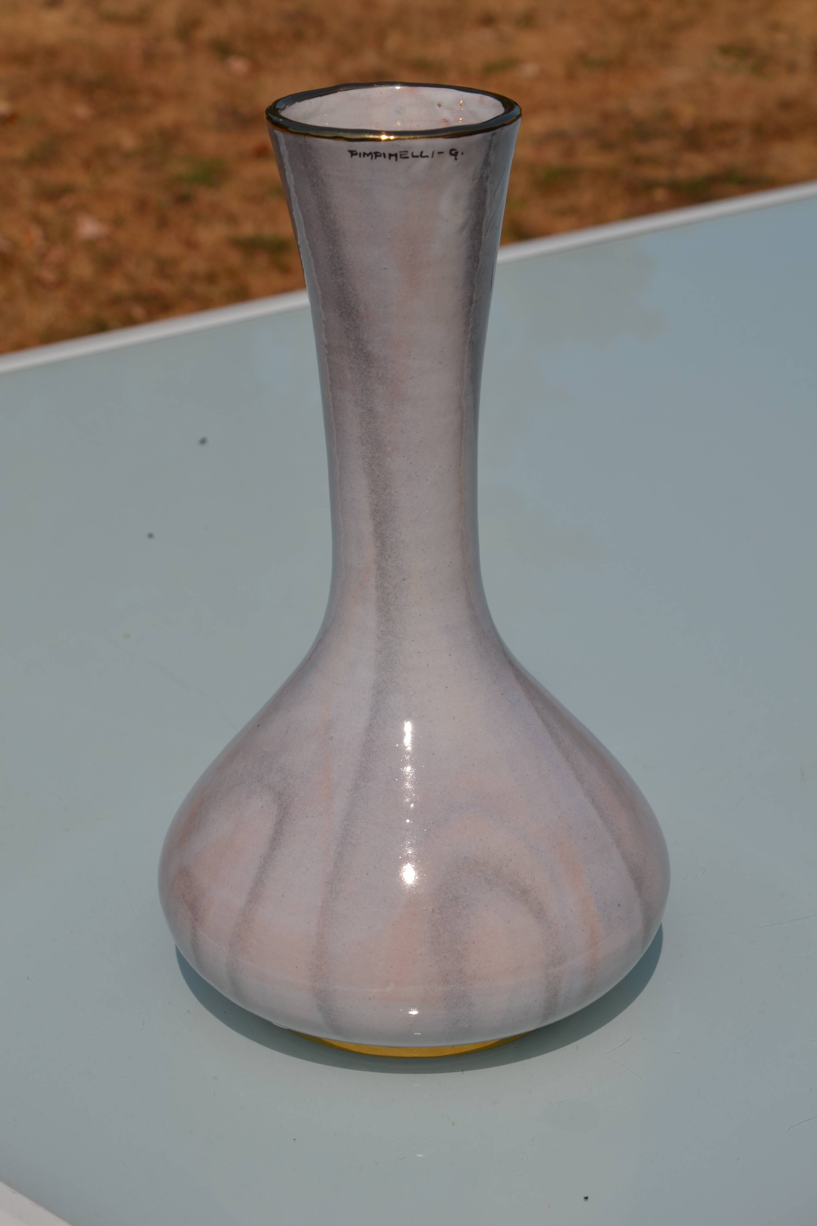 Vase G.P. Gialletti  Pimpimelli céramique lustrée