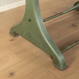 Unique dining table with cast iron base and solid wood top