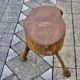 Vintage brutalist side table in solid wood 1960