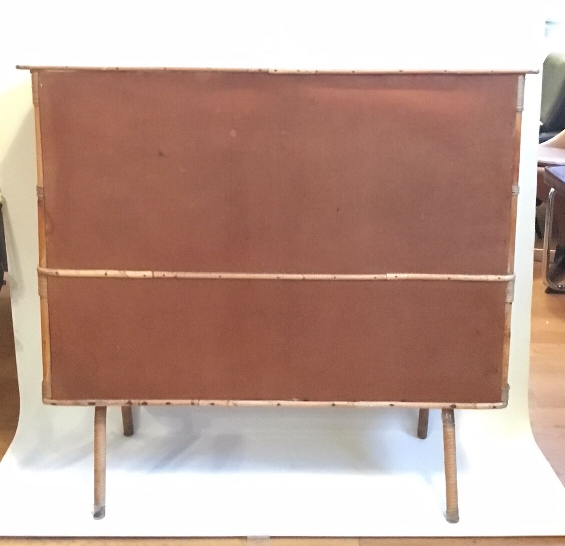 Sideboard of rattan and wood