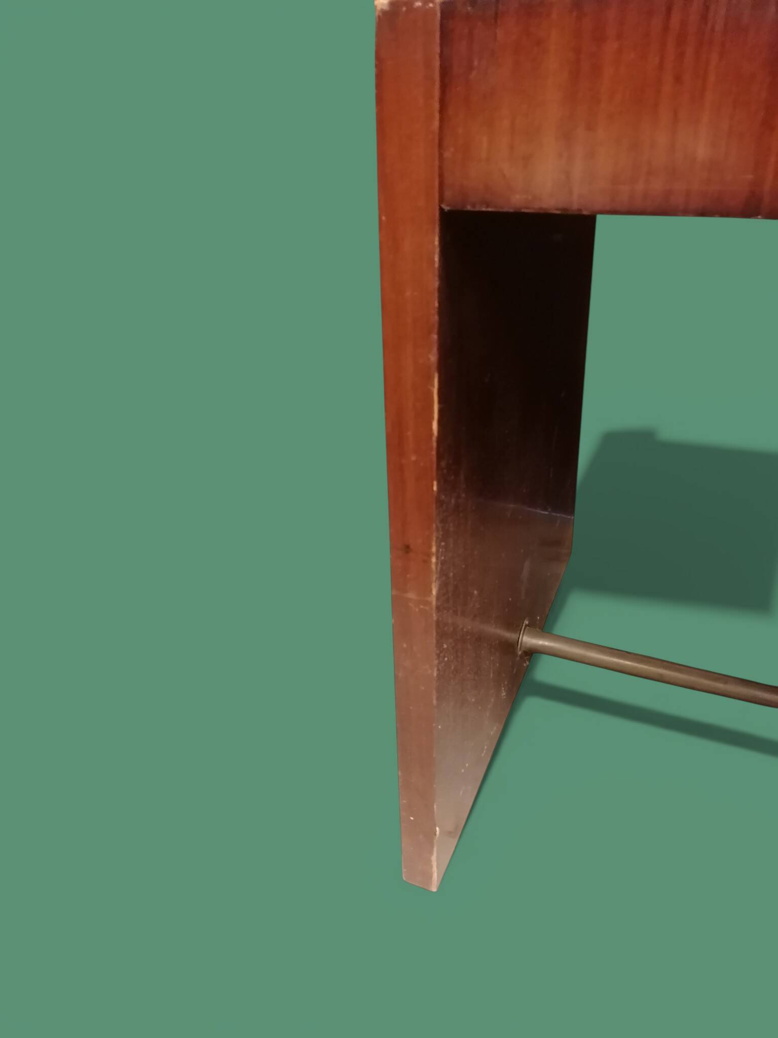 Rectangular veneered wooden desk in Art Deco style. 1930s-1940s.