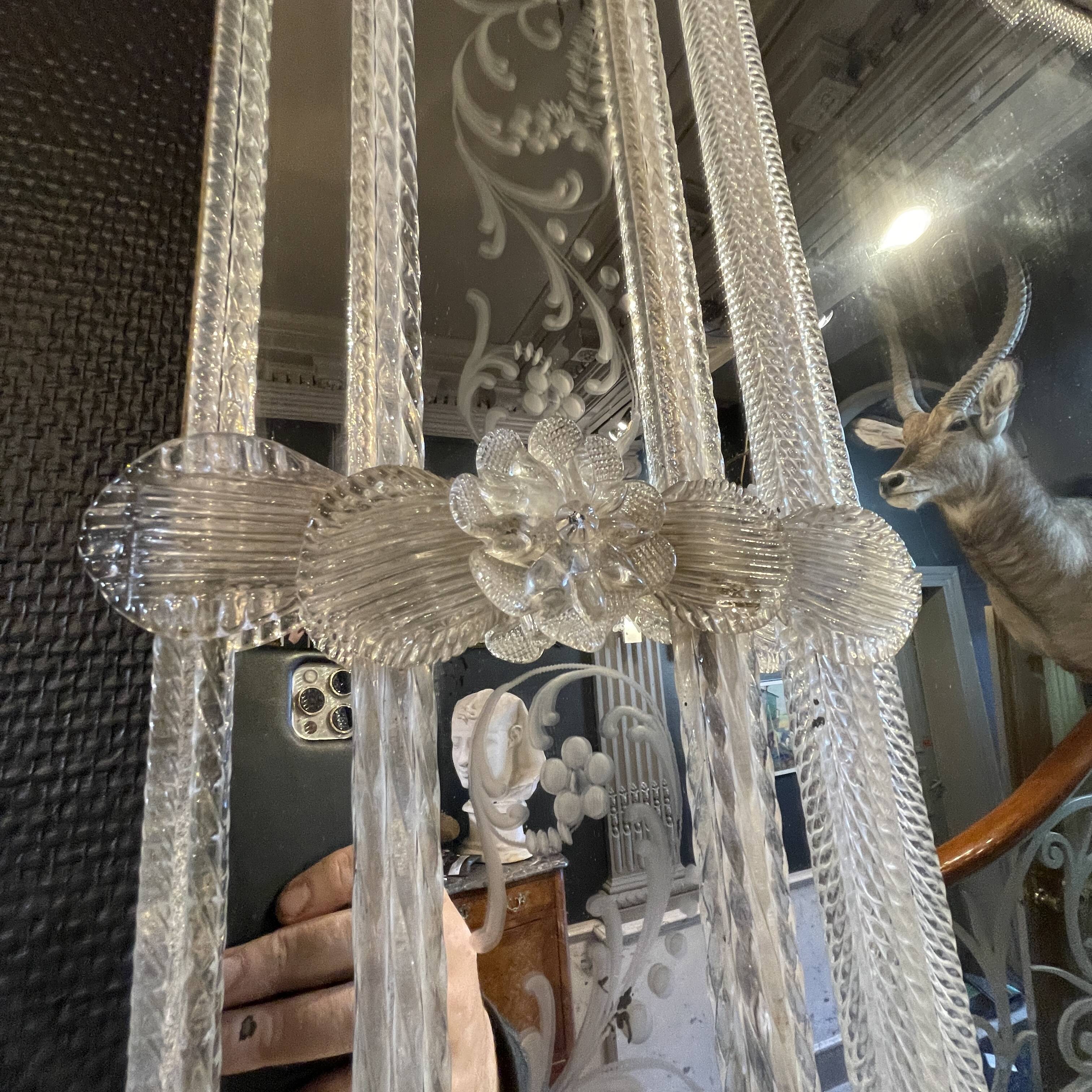 Barovier & Toso Murano, mirror with engraved borders, early 20th century.