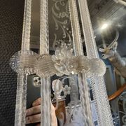 Barovier & Toso Murano, mirror with engraved borders, early 20th century.