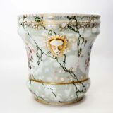 Antique Porcelain planter hand painted with mascarons with lion's head in relief-nineteenth century