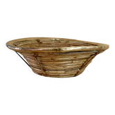 Panier rotin et laiton, années 70