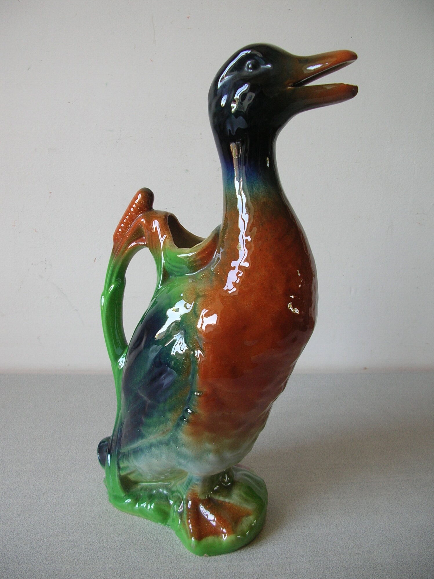 Old duck pitcher Saint Clément France broc slurry carafe