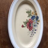 Plat creux ancien ovale villeroy et boch mettlach décor floral 1584