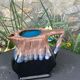 Decanter pitcher in blue and beige glazed ceramic vintage
