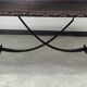 Banc en châtaignier et fer sculpté de la Renaissance espagnole du XIXe siècle