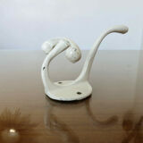 White lacquered metal hook 30s 40s