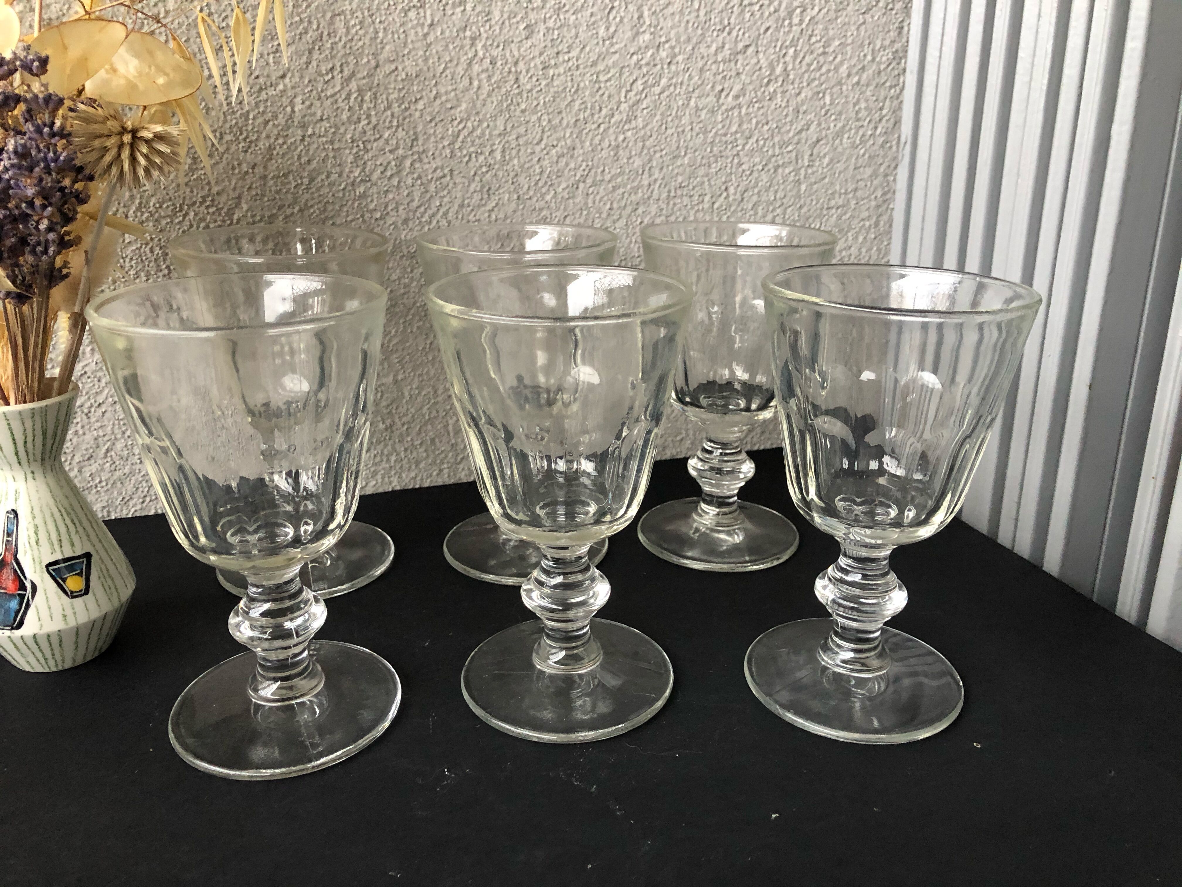 Charles X-style moulded glass walking glasses