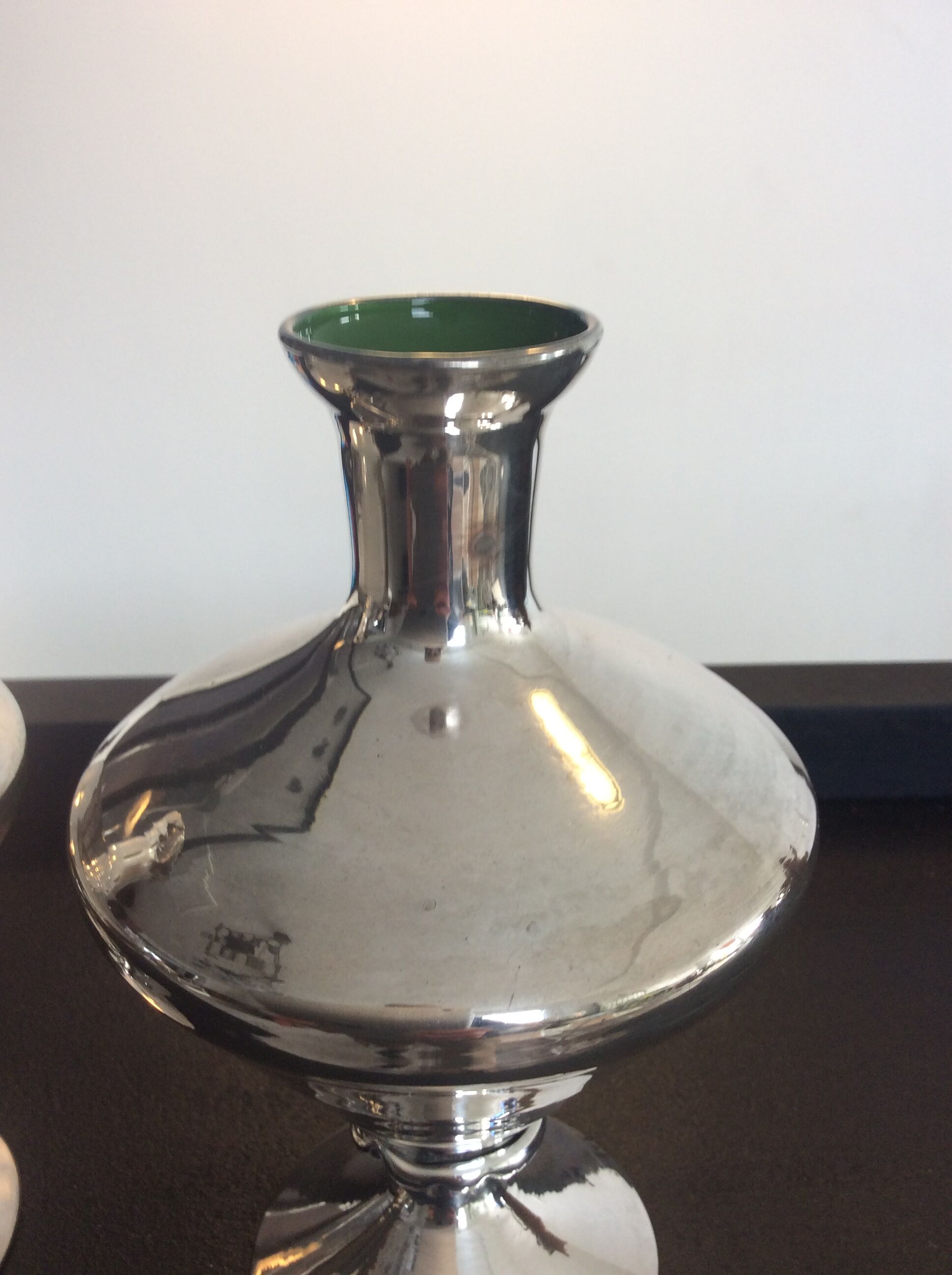 Pair of antique vases in mercurized eglomerized glass