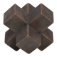 Handmade geometric wooden sculpture in cross form, 1970s – Brutalist constructivist abstraction