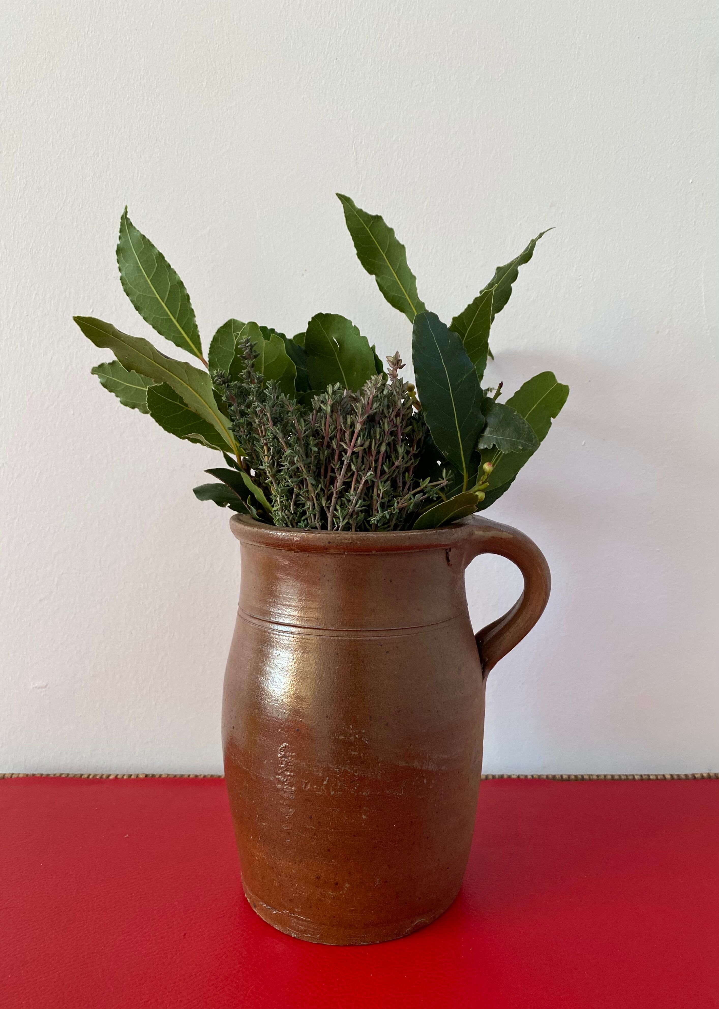 Old glazed stoneware pot