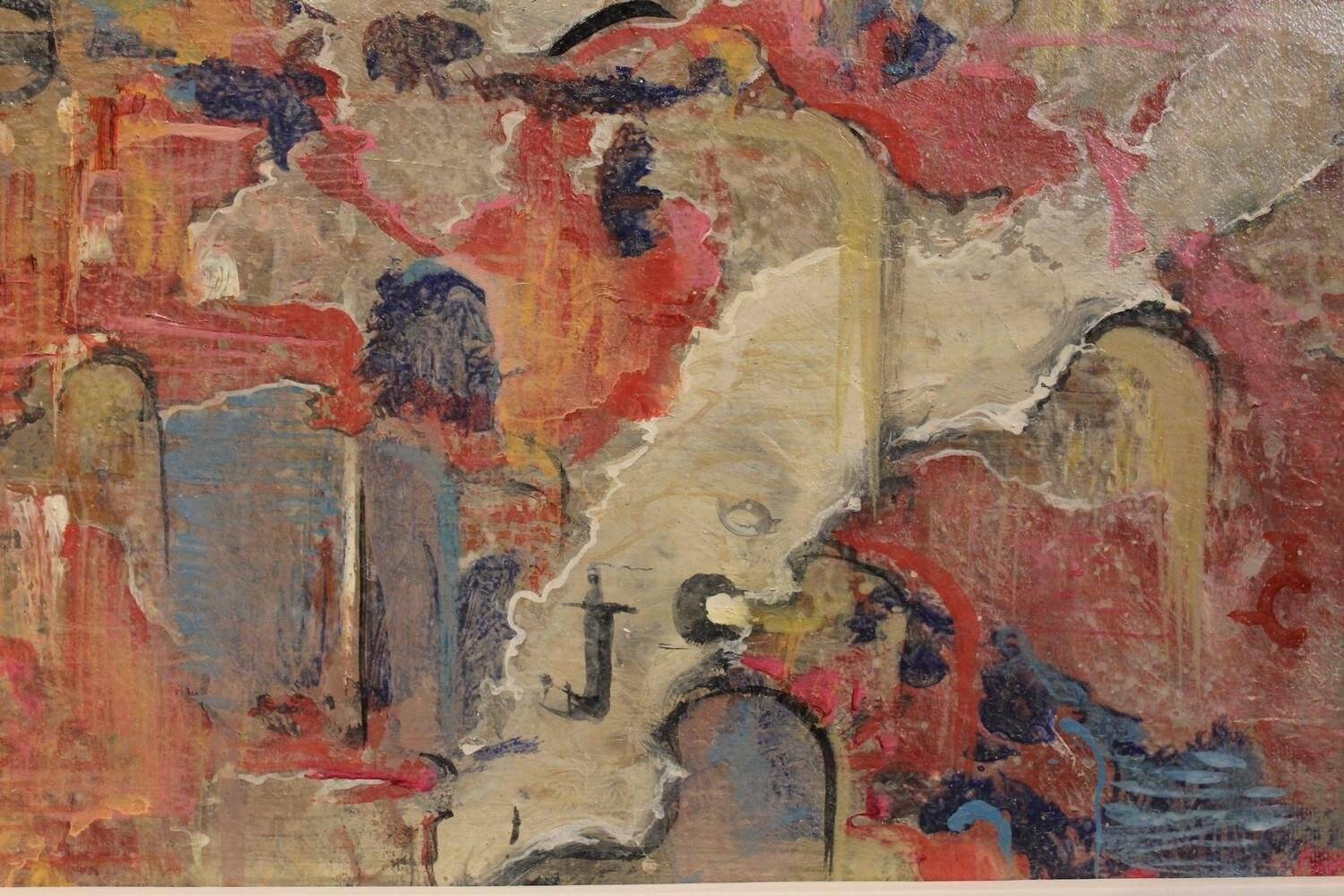 Andrea Spinelli, Italian Abstract Urban Expressionist, 20th Century, Acrylic & Canvas