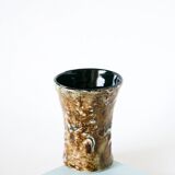 Small ceramic vase, brown and white, 1970.