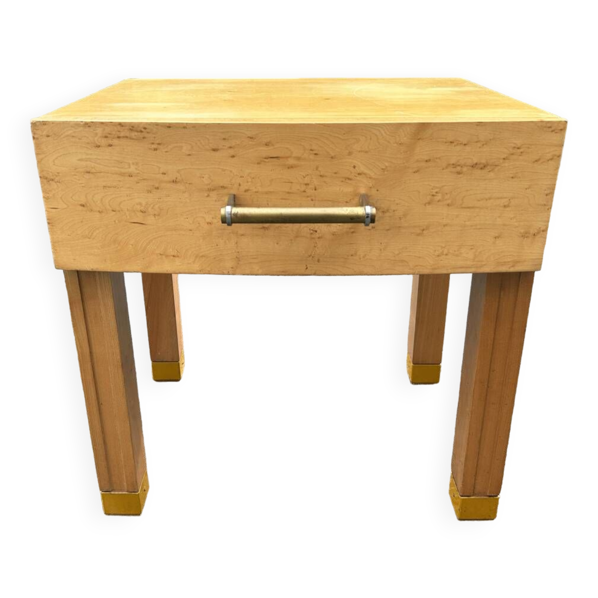 Bedside table, end table, blond wood, 80s