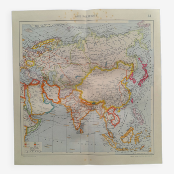 a geographical map from Atlas Quillet year 1925: political Asia map