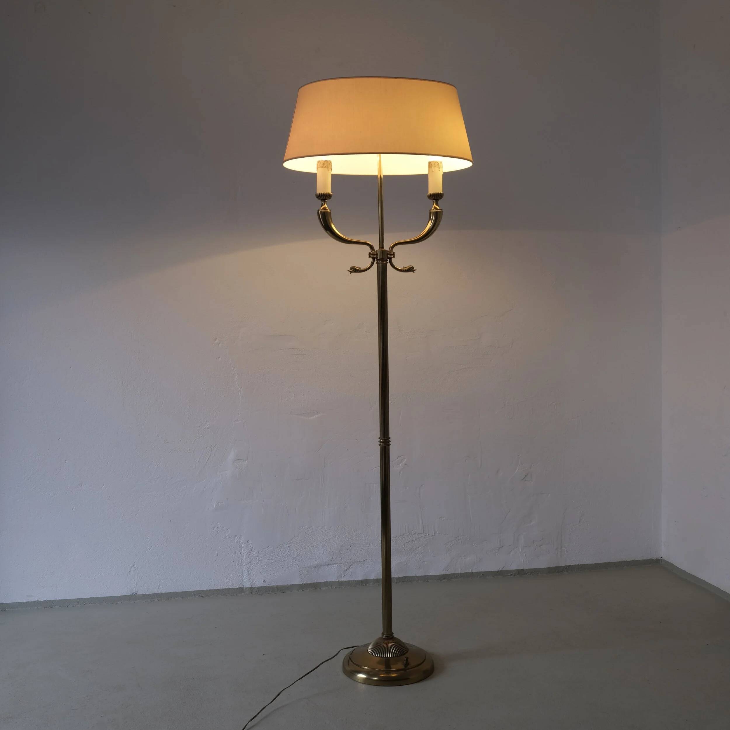 Maison Jansen neoclassical brass floor lamp | France | 1960s