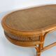 Vintage rattan and wicker coffee table, rattan end table, rattan coffee table.