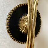 Black and gold metal wall and white opalines sconce