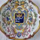 Assiette antique française en céramique de Saint-Cement de 1800 Blason de