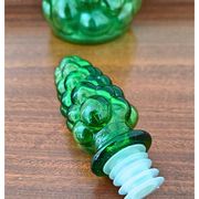 Bouteille/carafe Genie en verre à bulles vert Empoli vintage