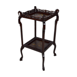 Japanese pedestal table in carved wood and lacquered panels, France, circa 1880