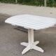 White solid wood bistro style garden table for 4 people