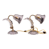 Set of 2 Art Decò Murano Glass Barovier e Toso style Table Lamp, 1940