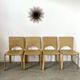 Lot 4 chairs all leather cream design 70s/80s Italy vintage
