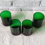 4 grands verres 33 cl verts vintage france