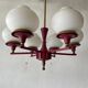 6 pendant lamps in glass and burgundy brass by Hans-Agne Jakobsson, 1960s, Sweden