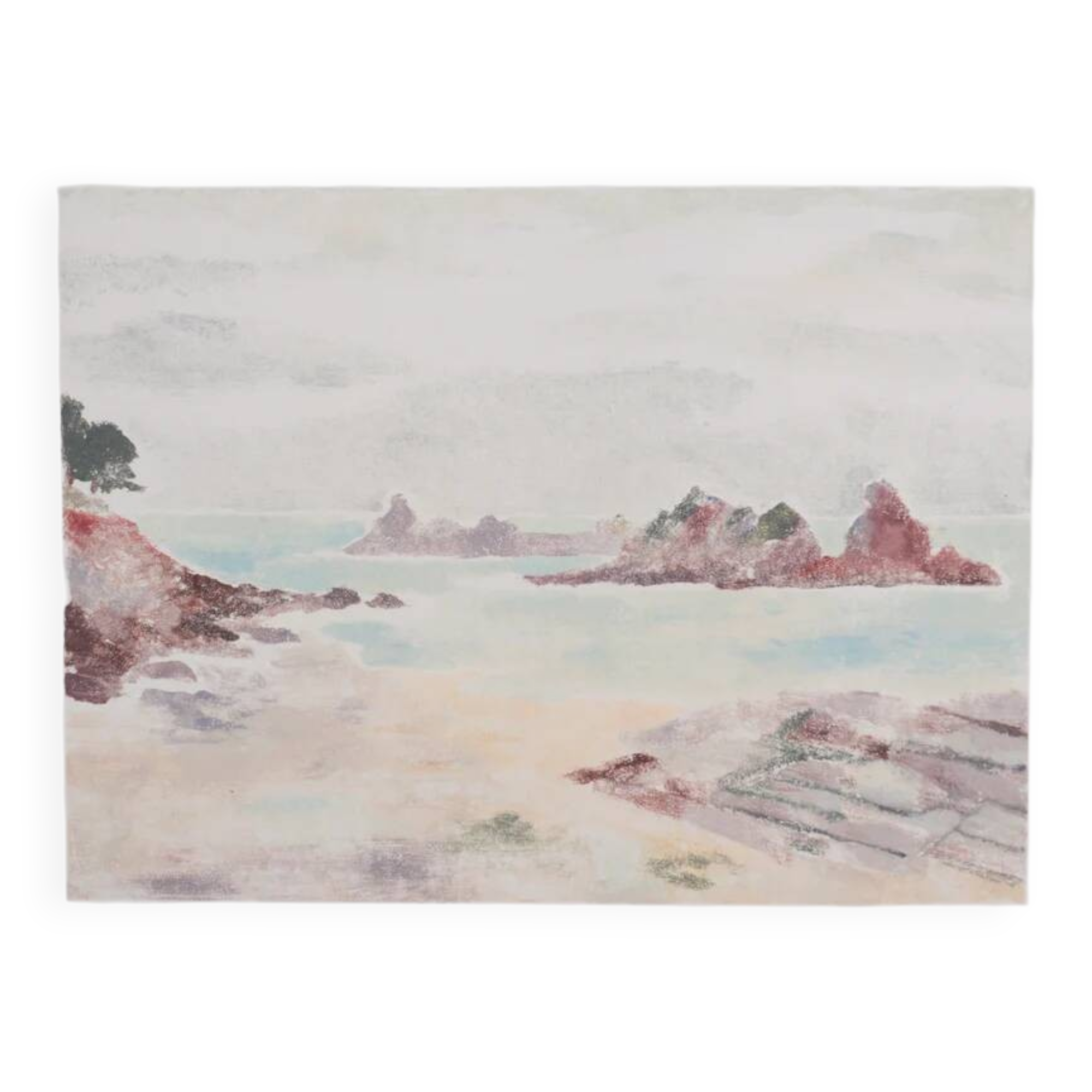 Camille COMBE: The rocks of the open sea, Original signed monotype
