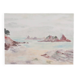 Camille COMBE: The rocks of the open sea, Original signed monotype