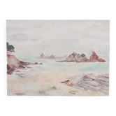 Camille COMBE : Les rochers du large, Monotype original signé